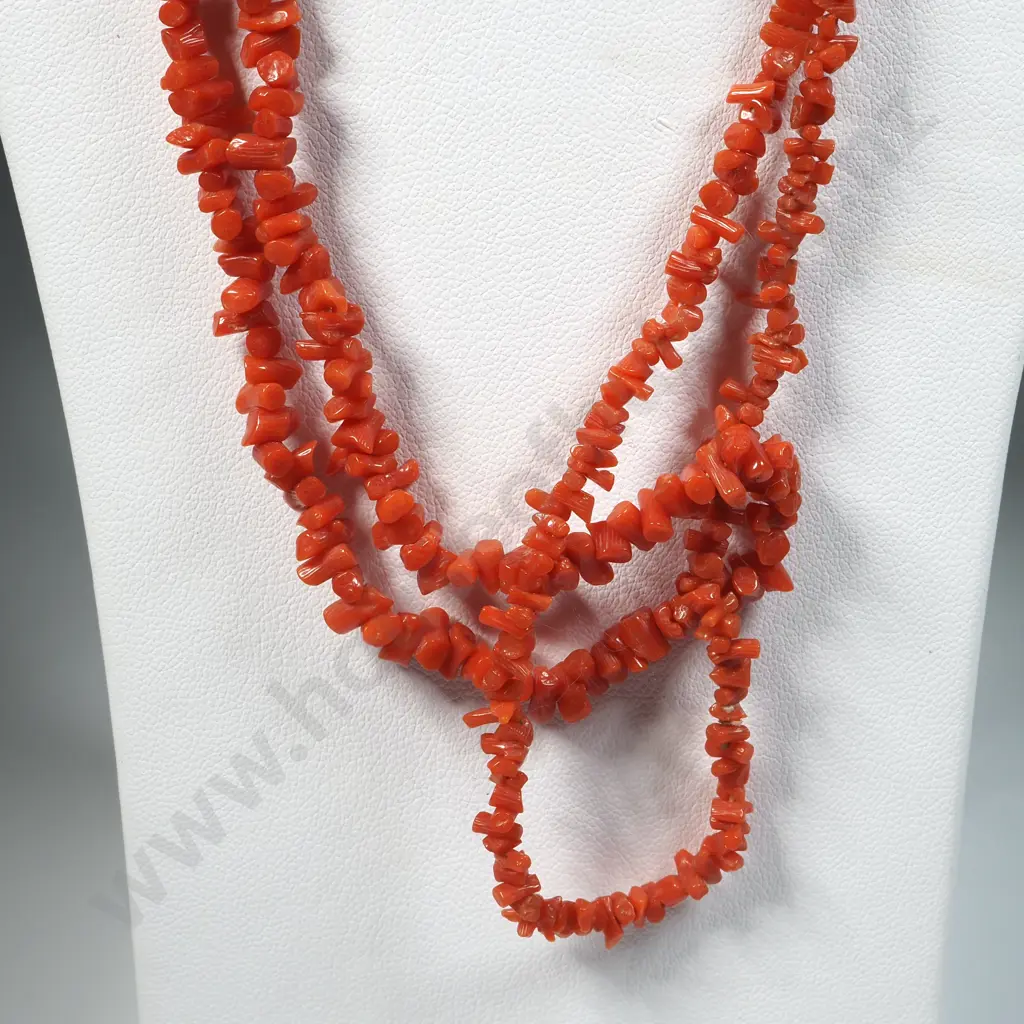 Orange Coral Necklace. Image 1++