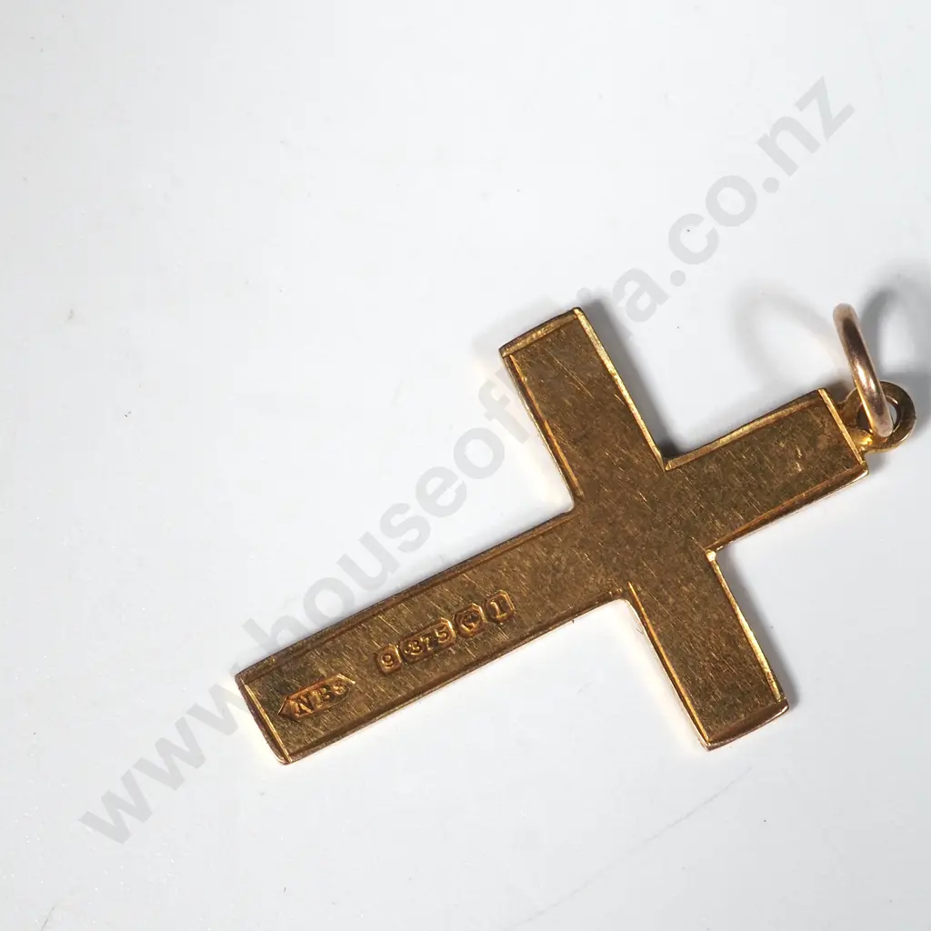 9ct Gold Cross w English Hallmarks Image 1++