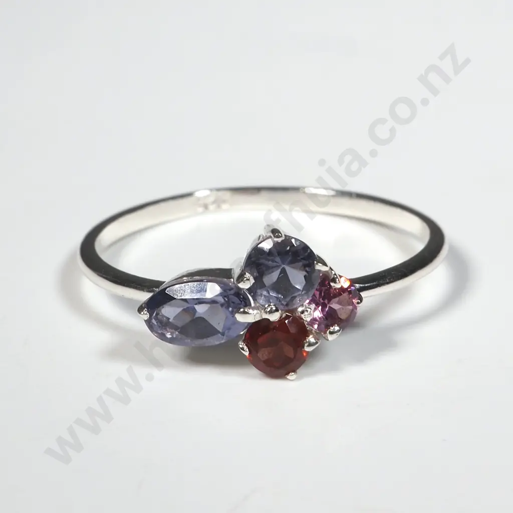 Sterling Silver Multigem Ring. Image 1++