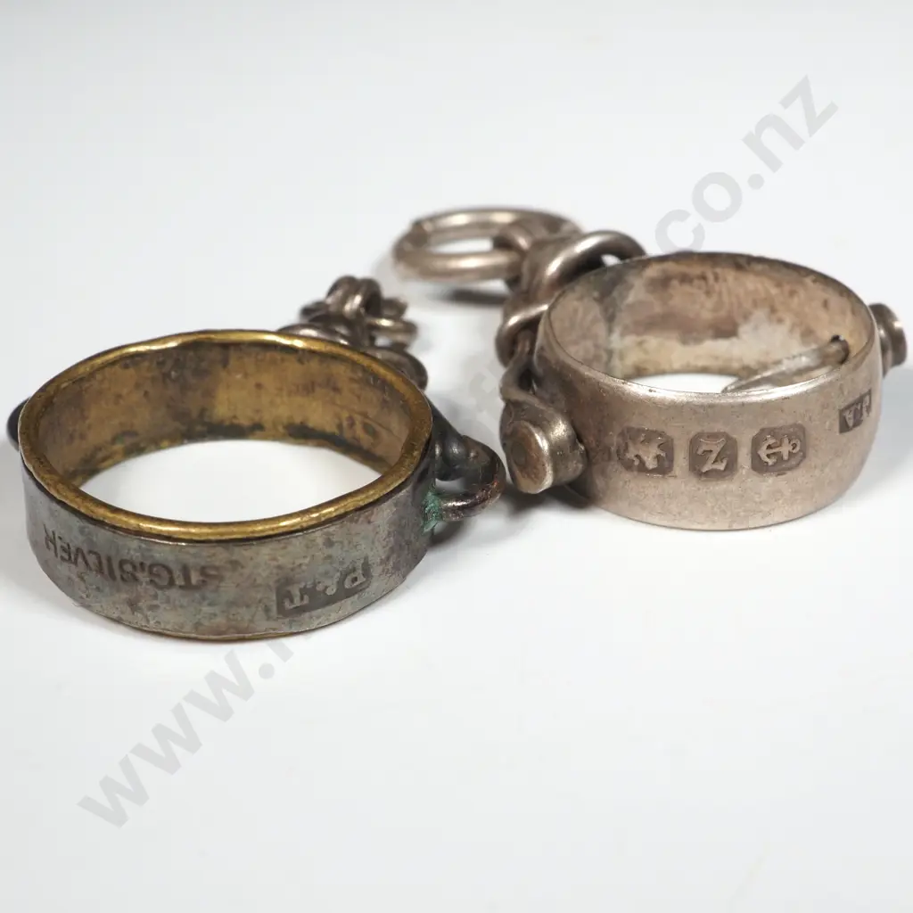 Two Sterling Silver Spinners A/F - Missing Insides  Image 1++