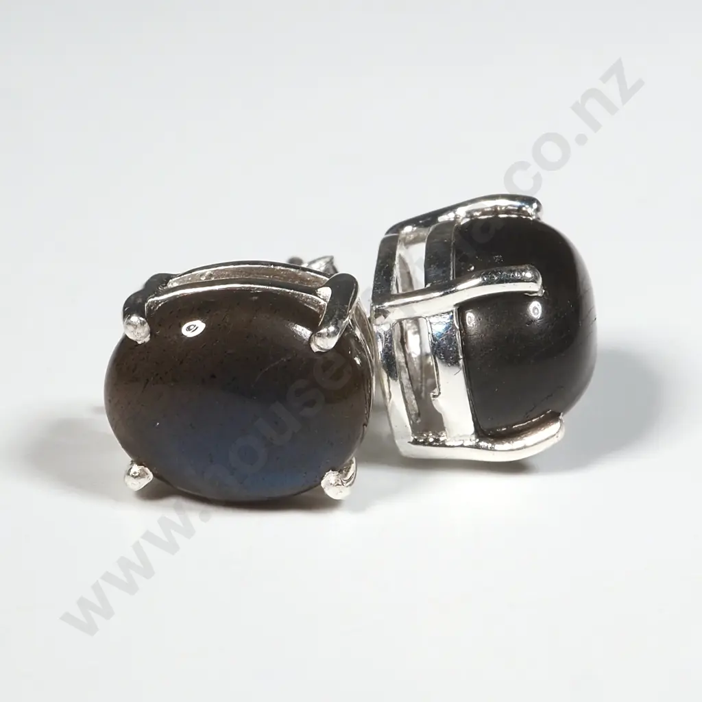 Sterling Silver Labrodite Stud Earrings. Image 1++