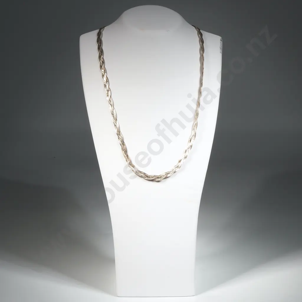 Sterling Silver Plaited Chain. Image 1++