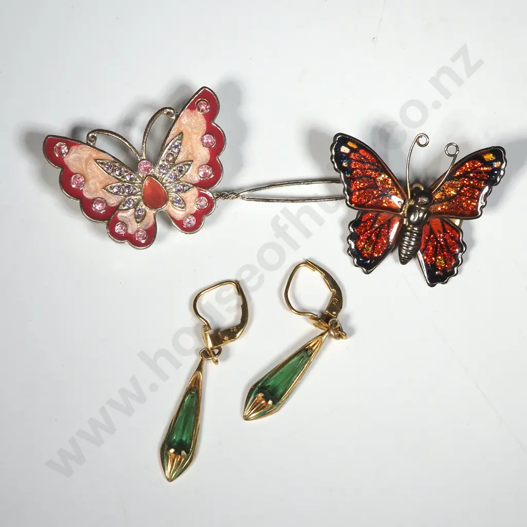 Two Costume Butterflies & Costume Earrings Image 1++