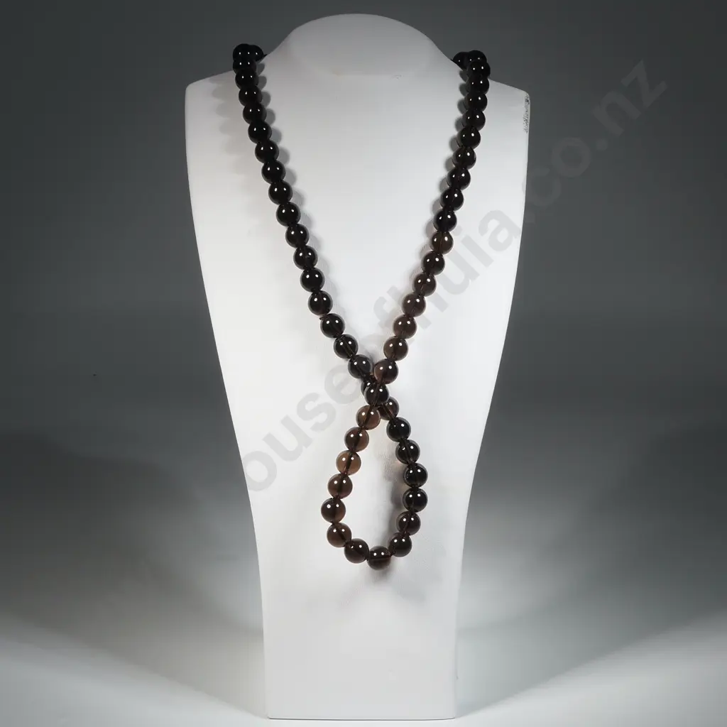 Smokey Quartz Beaded Necklace. Image 1++
