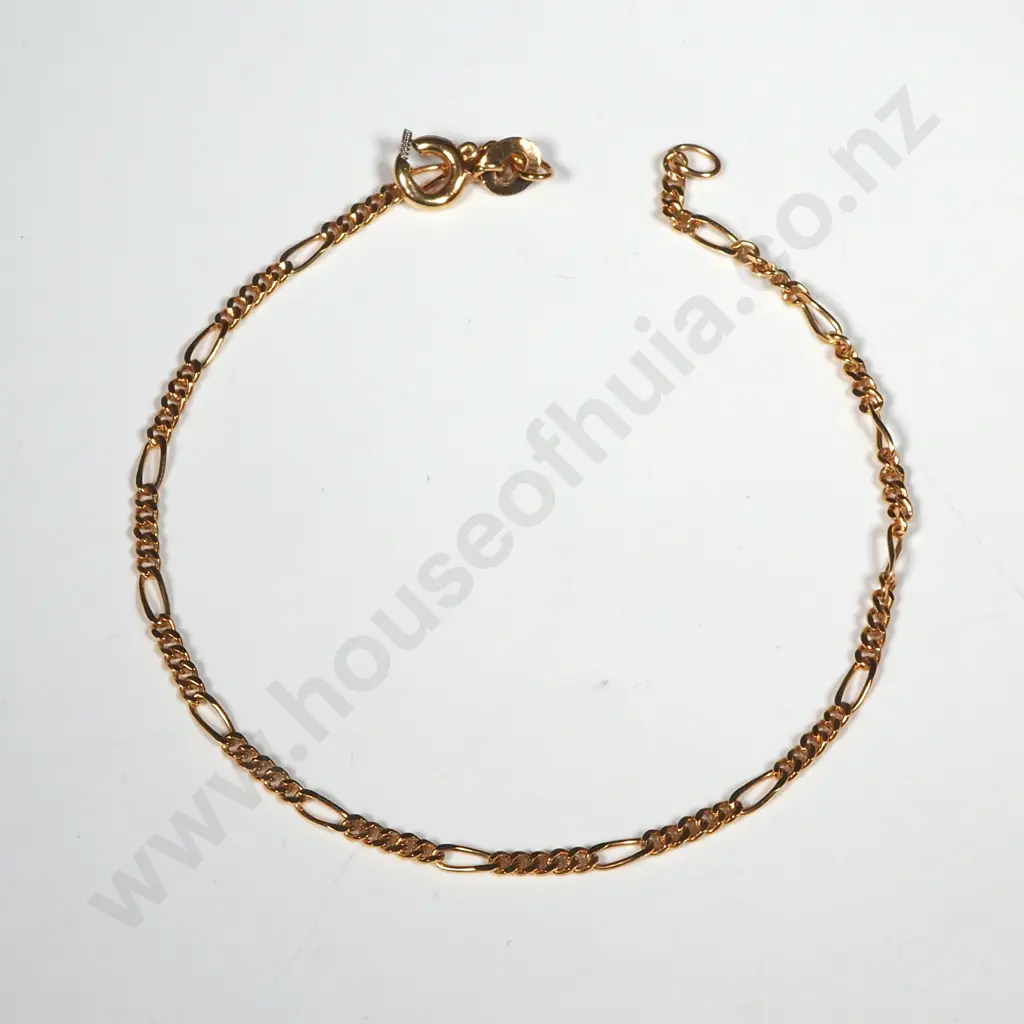 9ct Gold Figaro Bracelet Clasp A/F Image 1++