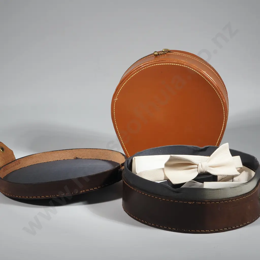 Two Vintage Collar Boxes, One w Contents. Image 1++