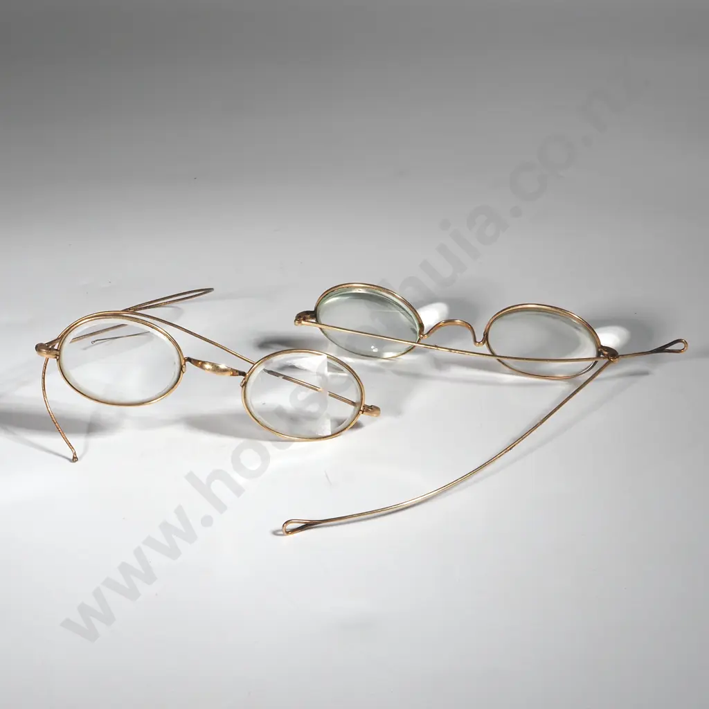 Two Pairs of Antique Gold Rimmed Spectacles. Image 1++
