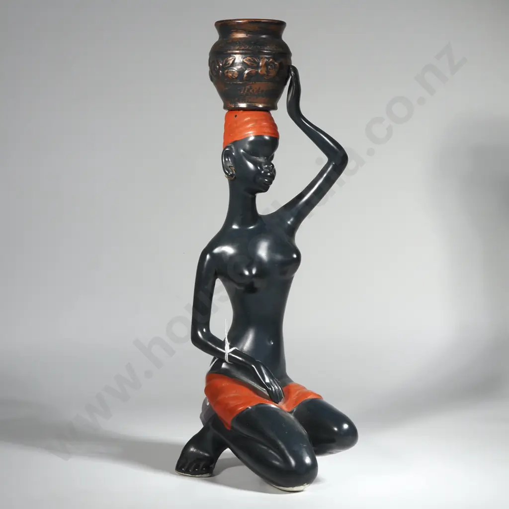 Vintage Barsony Style Figure of a Woman Carrying a Pot on Her Head. Image 1++