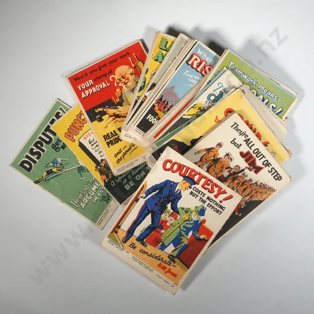 53 1928 Vintage Parker-Holladay 'Bill Jones Motivational Posters' Trade Cards. Image 1++