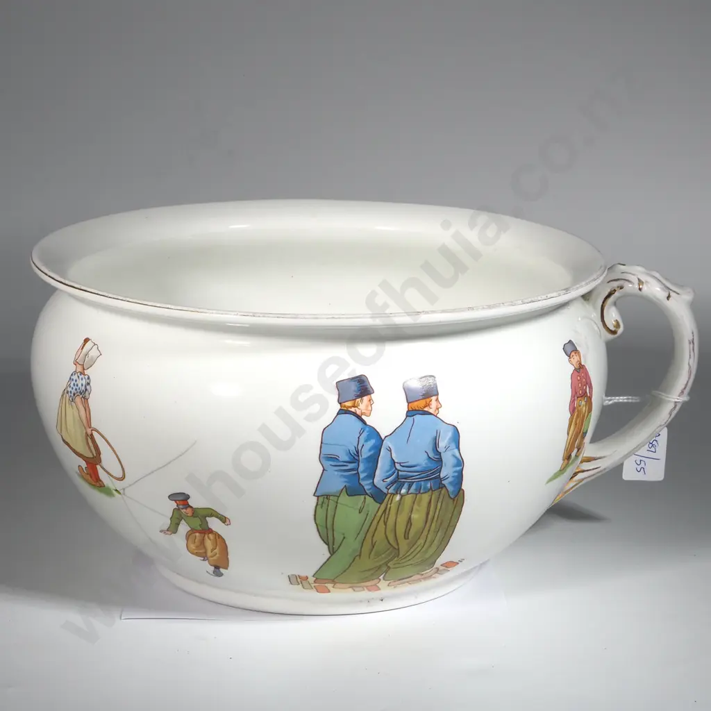 Wedgwood Chamber Pot w Dutch Scenes. A/F Image 1++