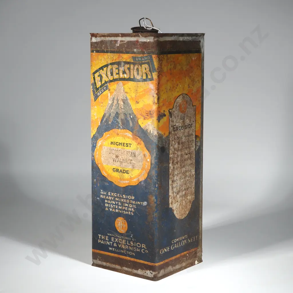 Vintage Can Of "Excelsior" Brand  Walnut Stain. Image 1++