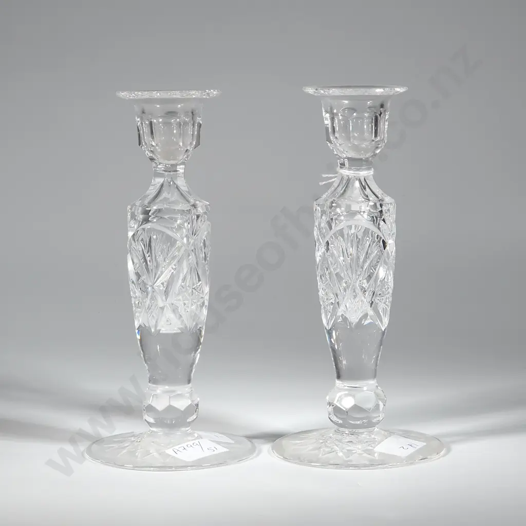Pair Of Cut Crystal Candlesticks. Image 1++