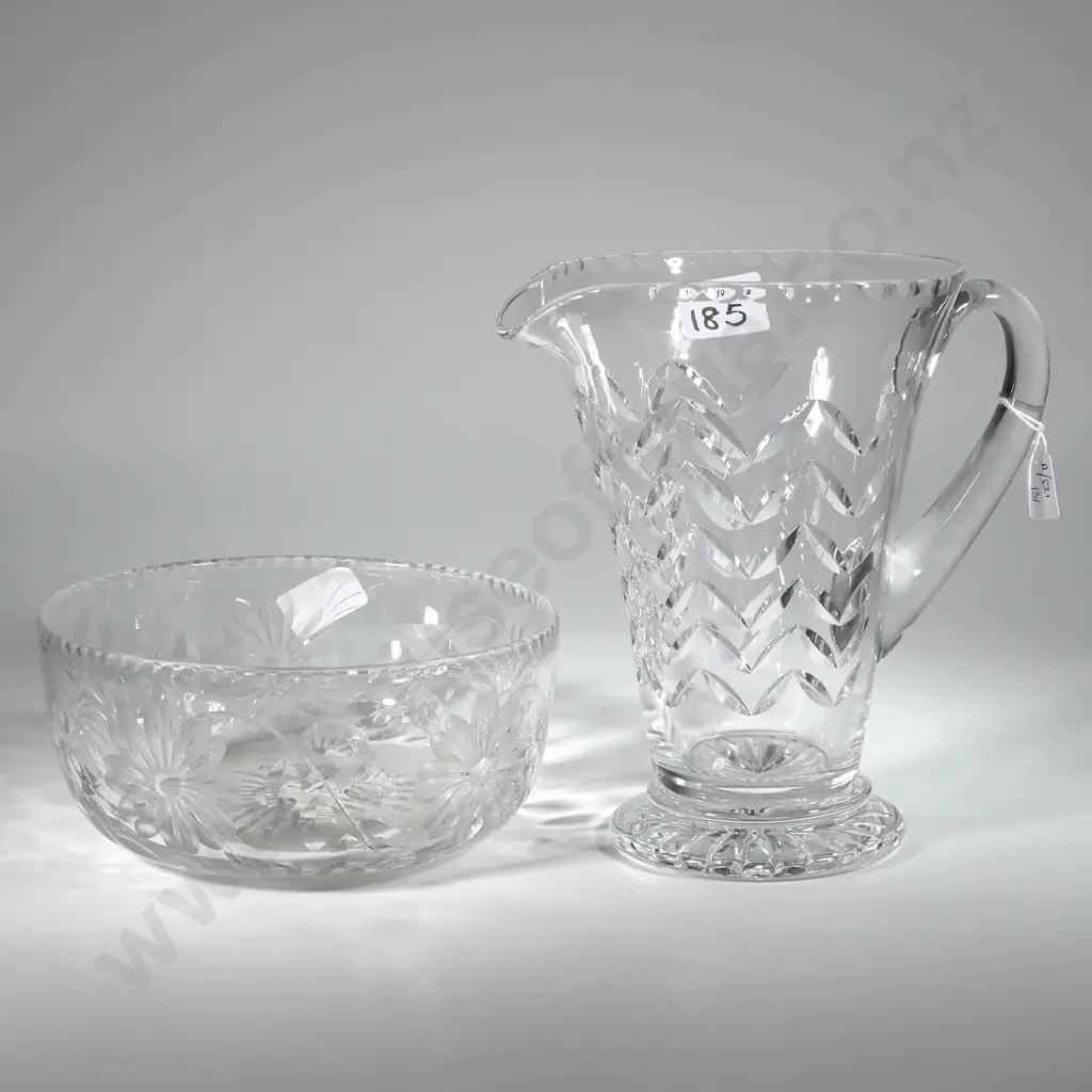Crystal Fruit Bowl & a Webb & Corbett Water Jug. Image 1++