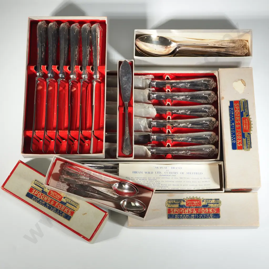 Six Place Silver Plate Flatware Setting In the Hastings 1066 Pattern. Image 1++