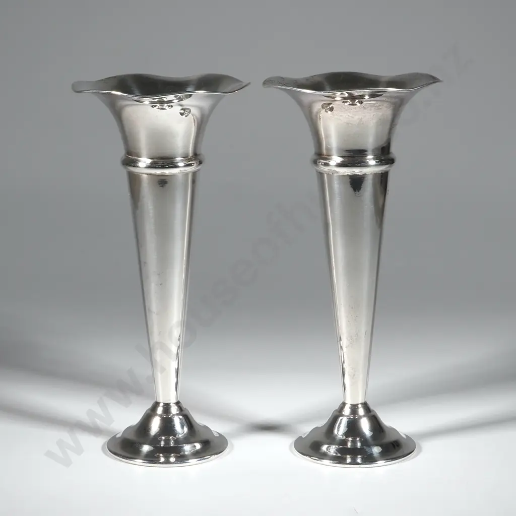 Pair of EP Trumpet Shaped Specimen Vases. Image 1++