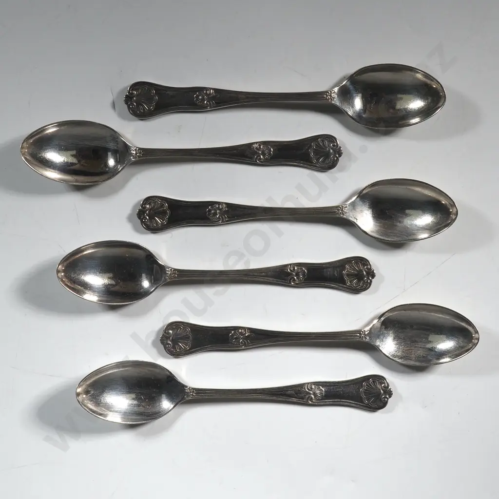 Set of Six Sterling Silver Coffee Spoons. Image 1++