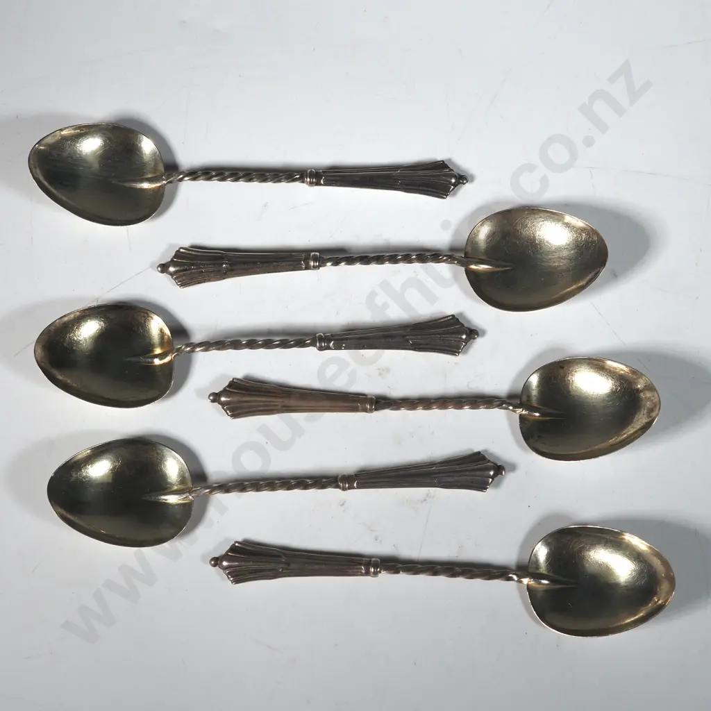 Set of Six Sterling Silver Coffee Spoons. Image 1++