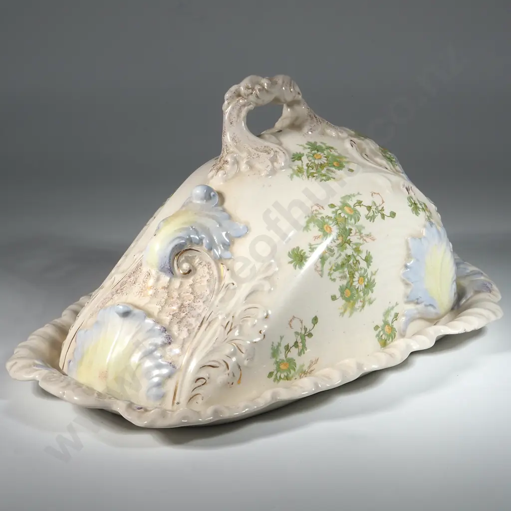 Decorative China Cheese Dish w Cover. Image 1++