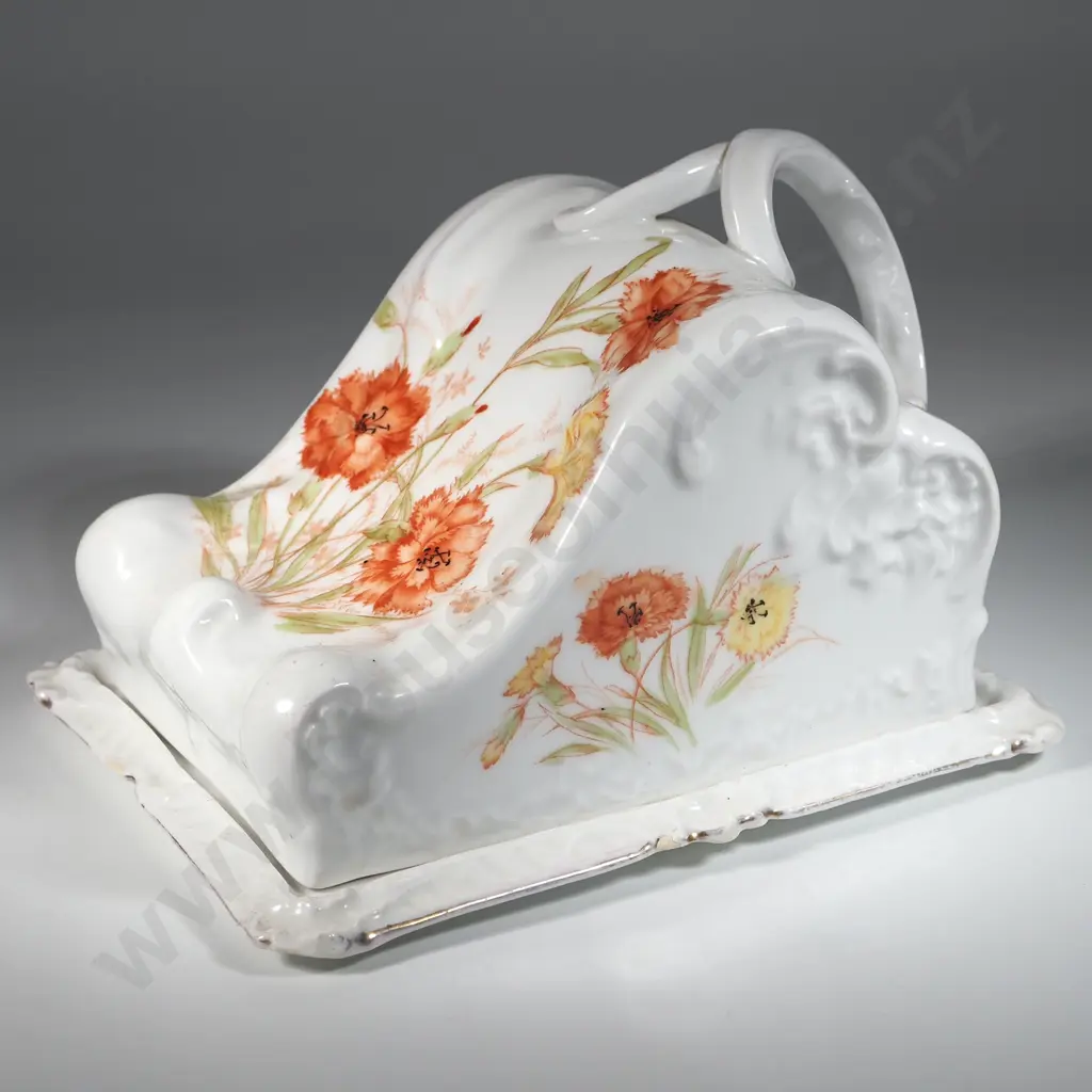 Decorative China Cheese Dish w Cover. Image 1++