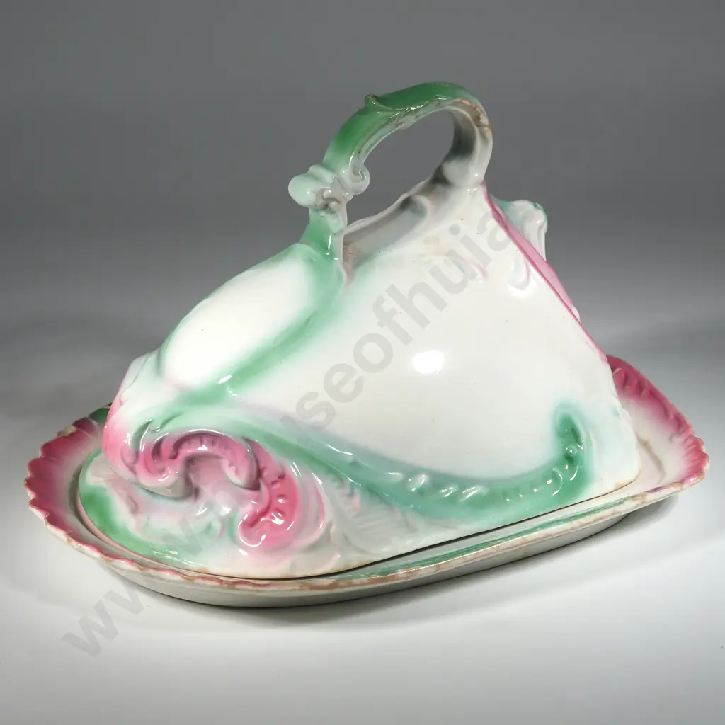 Decorative China Cheese Dish w Cover. Image 1++