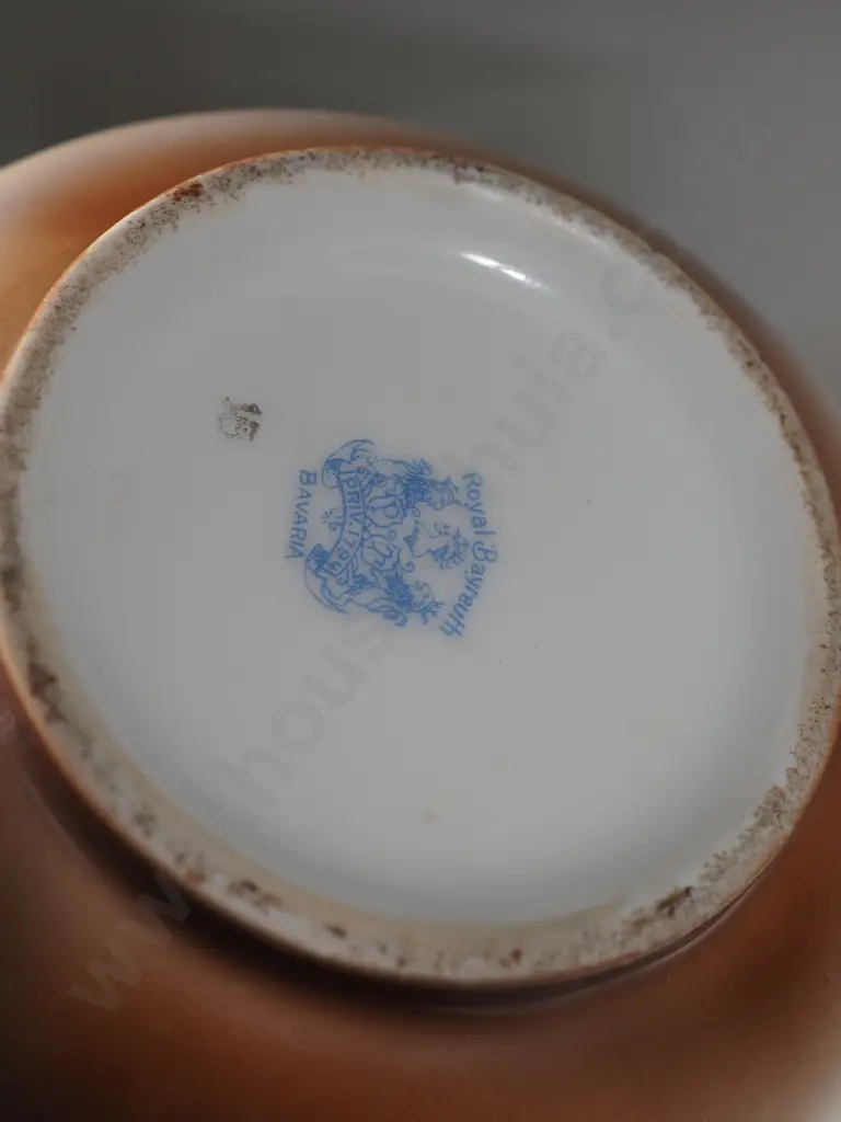 Small Royal Bayreuth Teapot Decorated w Sailboat, Sailors & Birds Image 1++