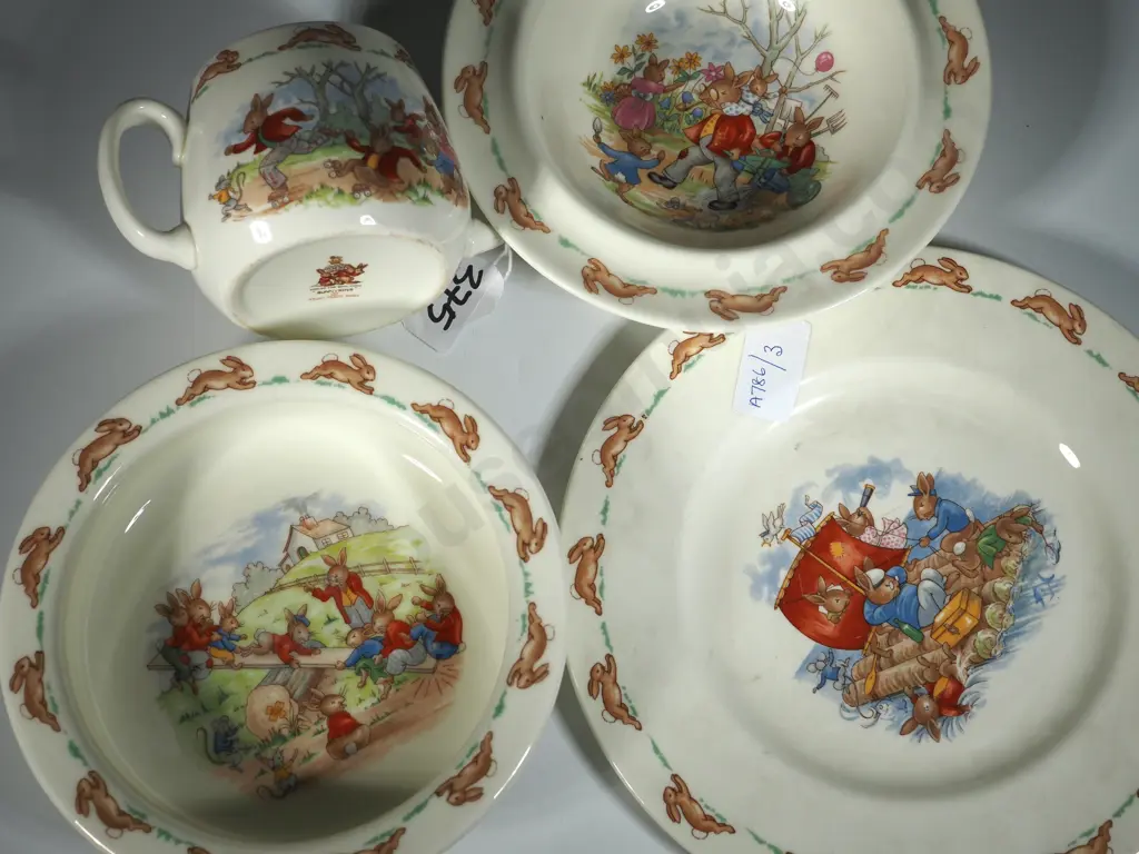 Two Vintage Royal Doutlon Bunnykins Porridge/Dessert Bowls.  Image 1++