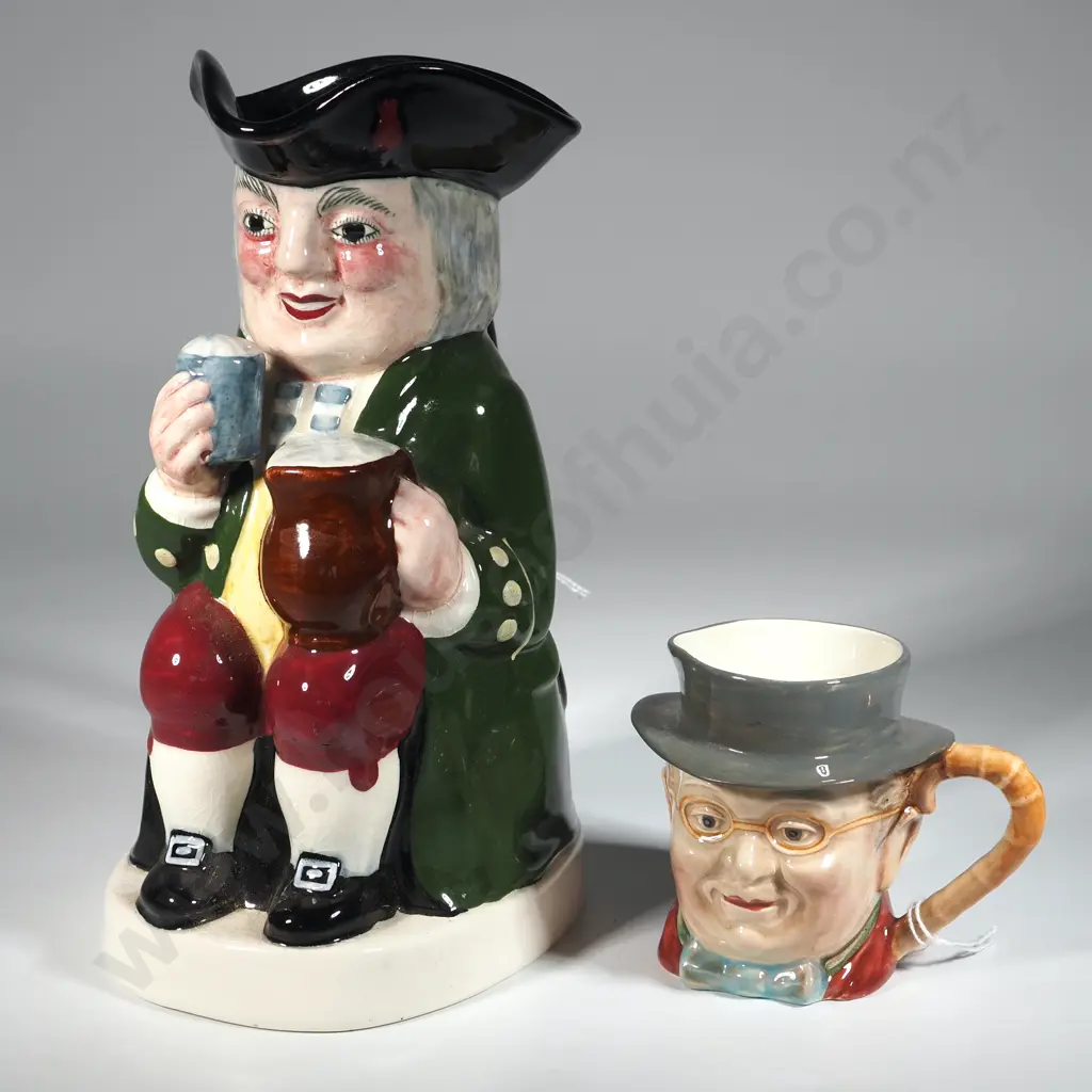 Beswick Character Jug "Mr Pickwick", &  Musical Crown Devon Toby Jug - Pirate With A Mug Of Ale. Image 1++