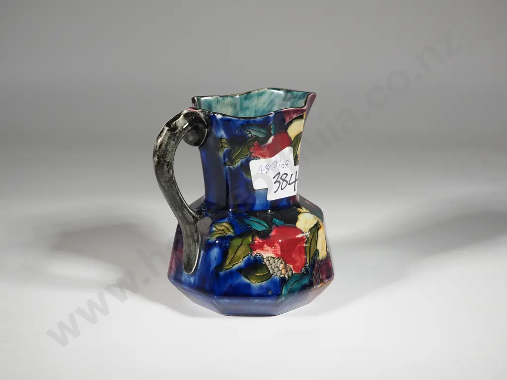 Handpainted Rubens Ware Octagonal Jug in the "Pomegranate" Pattern. Image 1++