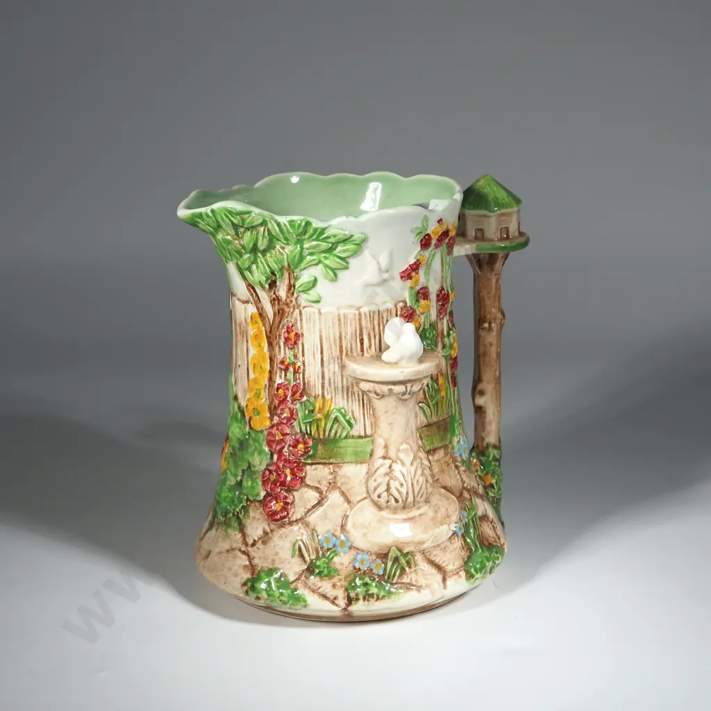 Falconware Hand-Painted Decorative Jug w Garden Scene. Image 1++