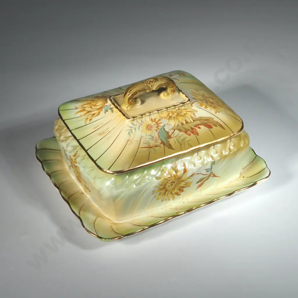 Decorated Covered  China Butter Dish. Image 1++