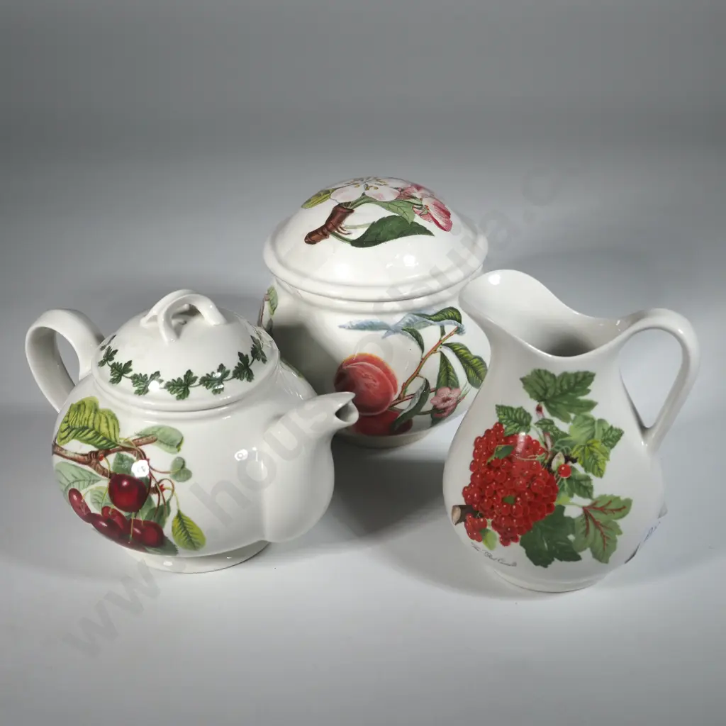 Portmeirion Pomana - Small Teapot, Sugar Bowl & Milk Jug. Image 1++