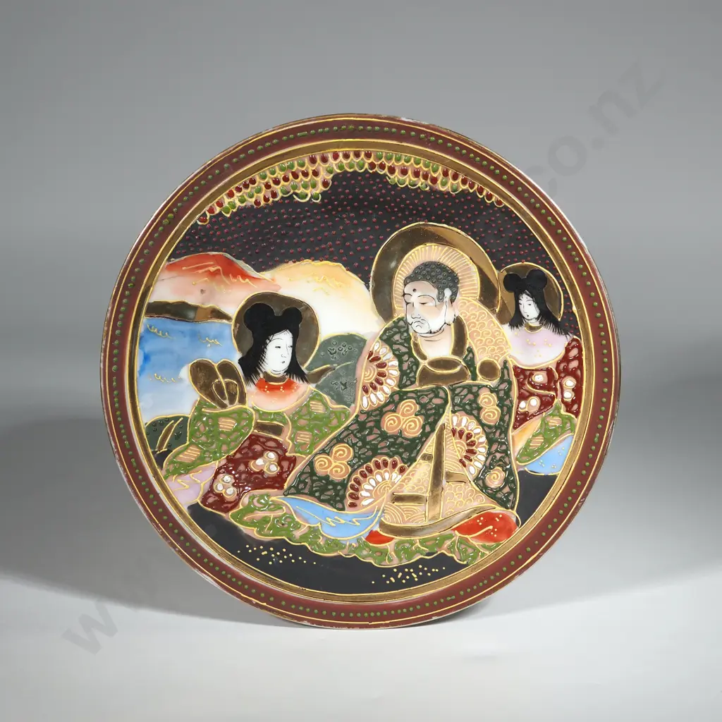Antique Collectable Japanese Satsuma Moriage Plate. Image 1++