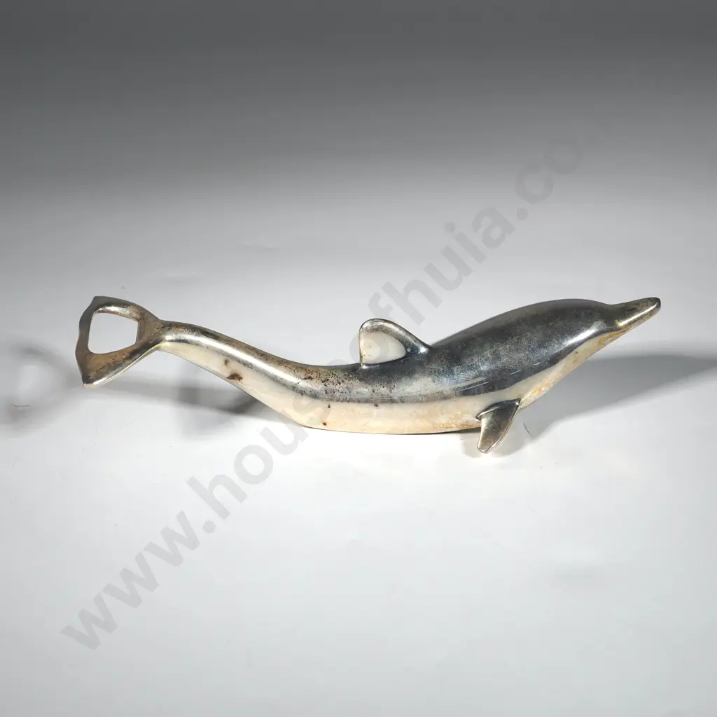 Chromed Metal Dolphin Bottle Opener. Image 1++
