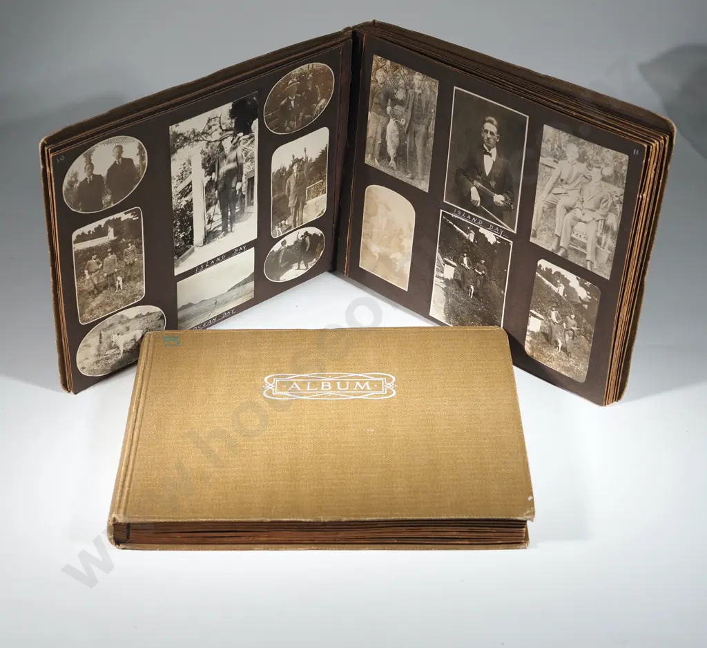 Pair of Antique New Zealand Photograph Albums w Photos Inside. Image 1++