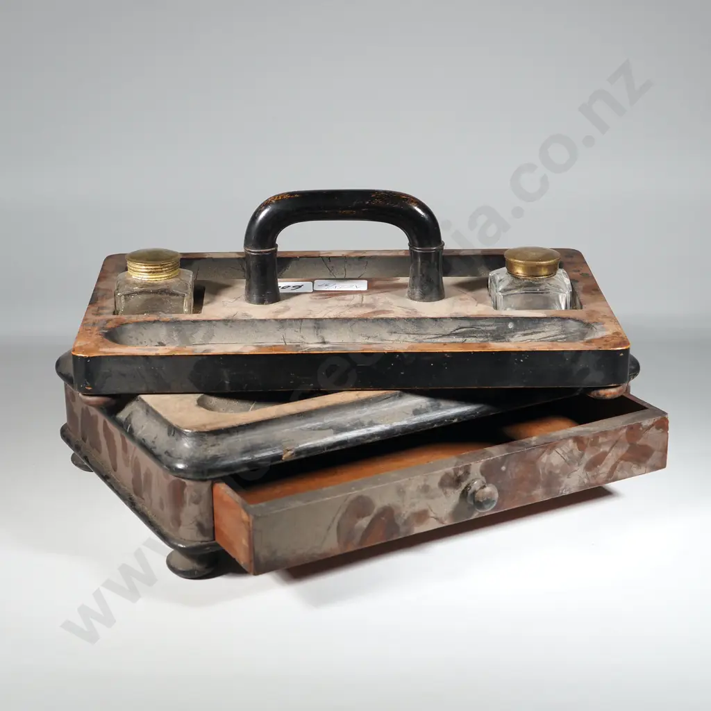 Pair of Mahogany Ink Stands. A/F Image 1++