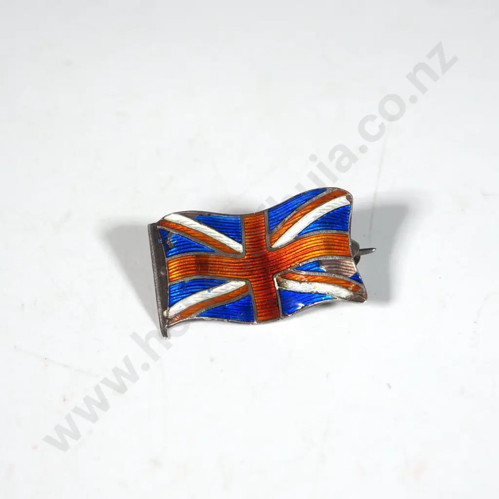 Sterling Silver & Enamel Union Jack Pin. Image 1++