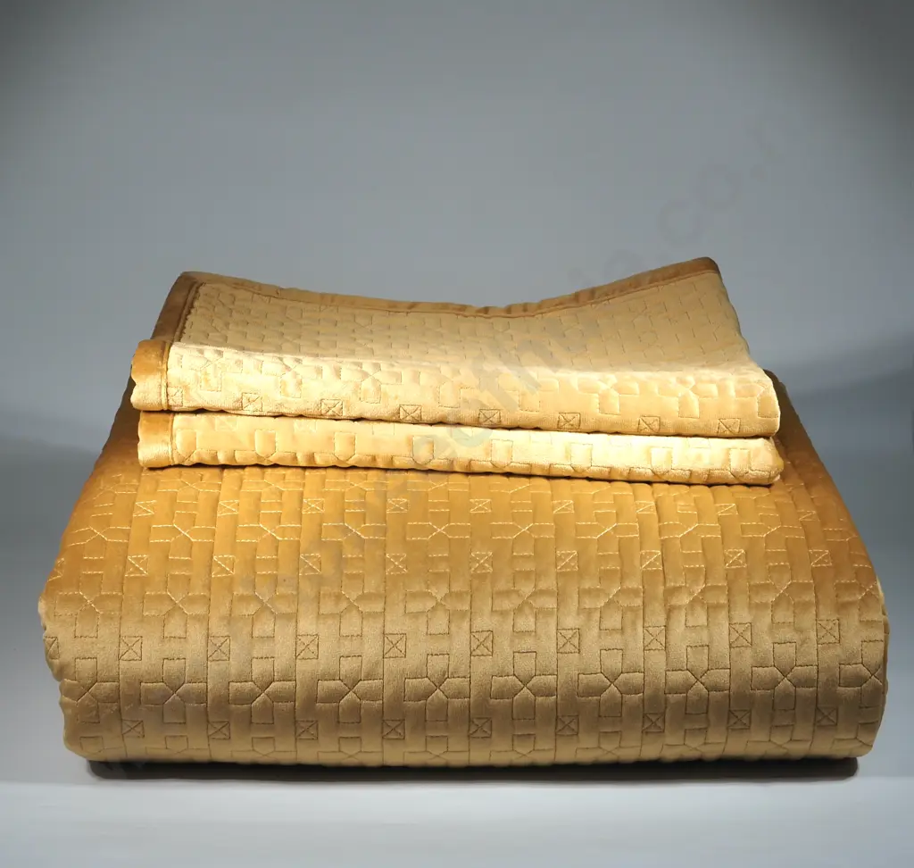 M.M. LINEN Quilt & Pillow Cases in Mustard. Image 1++