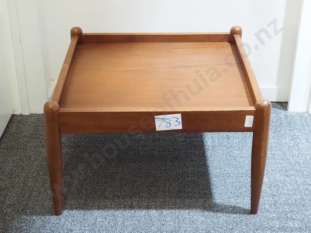 Vintage Midcentury Teak Parker Side Table/Ottoman Image 1++